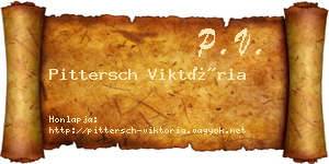 Pittersch Viktória névjegykártya
